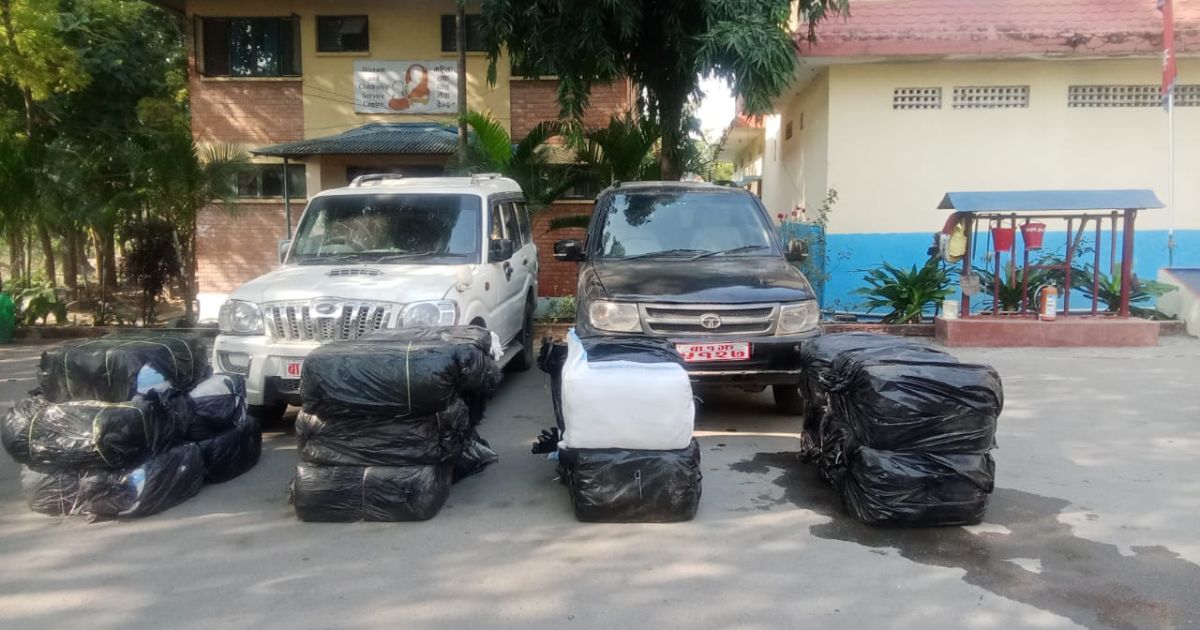 सुनसरीमा प्रहरीद्वारा ६ सय किलो गाँजा बरामद