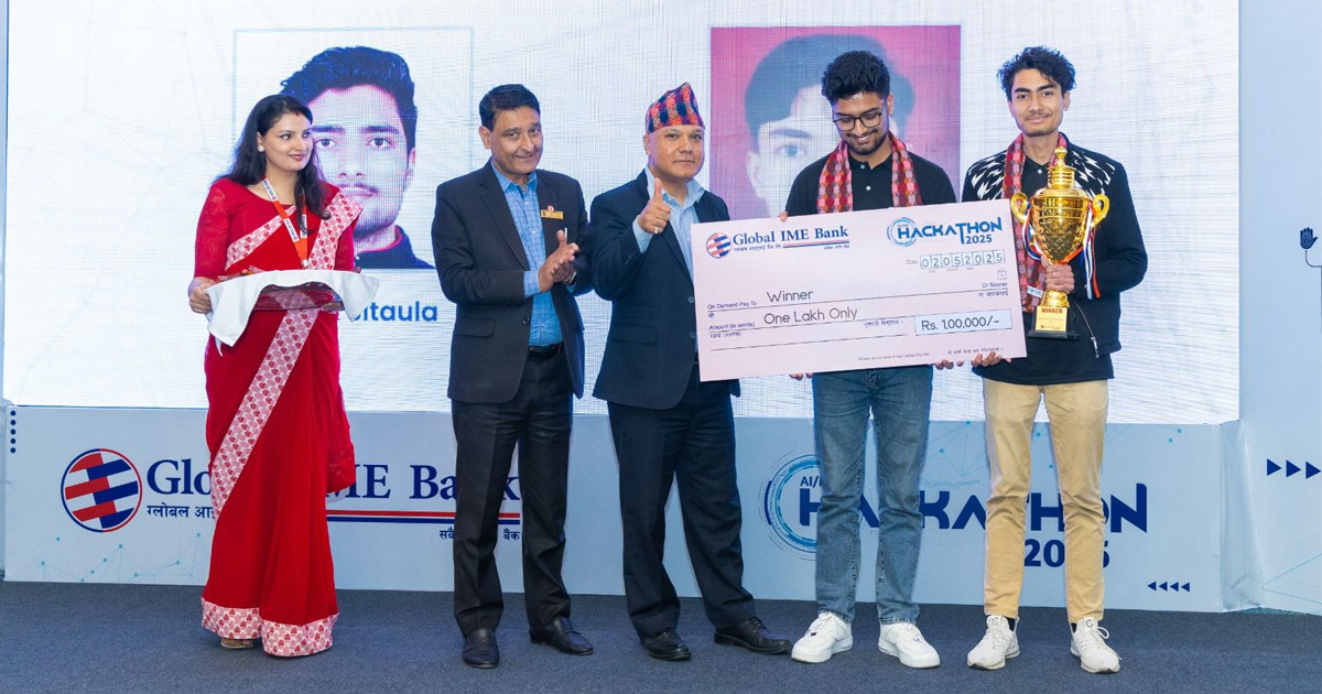 ग्लोबल आइएमई बैंकको ह्याकाथन कार्यक्रम सम्पन्न, उत्कृष्ट टोलीलाई बैंकसँग सहकार्य गर्ने अवसर