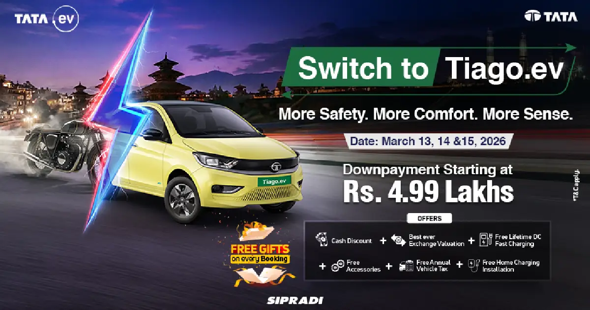 पुरानो बाइक वा स्कुटर साटेर टाटा टियागो ईभी चढ्ने मौका, सिप्रदीले ल्यायो ‘स्विच टु टियागो ईभी’ अभियान