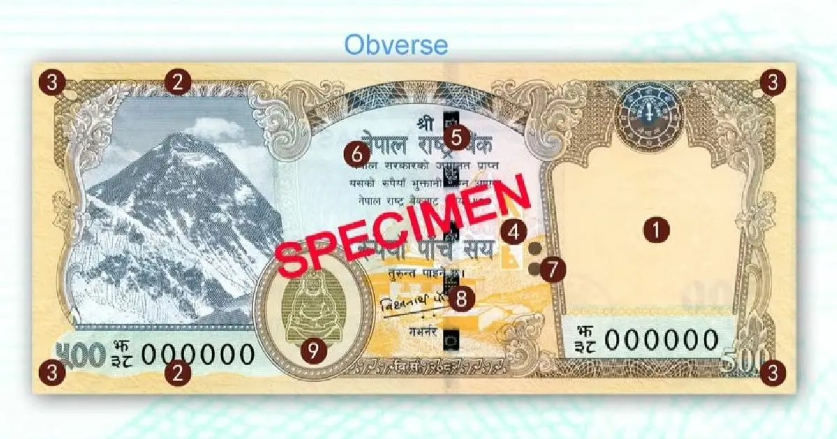 गभर्नर पौडेलको हस्ताक्षर भएको नयाँ ५०० को नोट सार्वजनिक, दृष्टिविहीनले पनि सजिलै चिन्न सक्ने