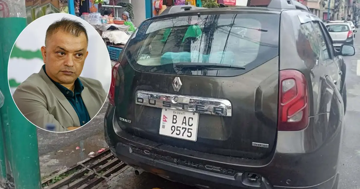 गगन थापाको निवासअगाडि शंकास्पद गाडी भेटियो