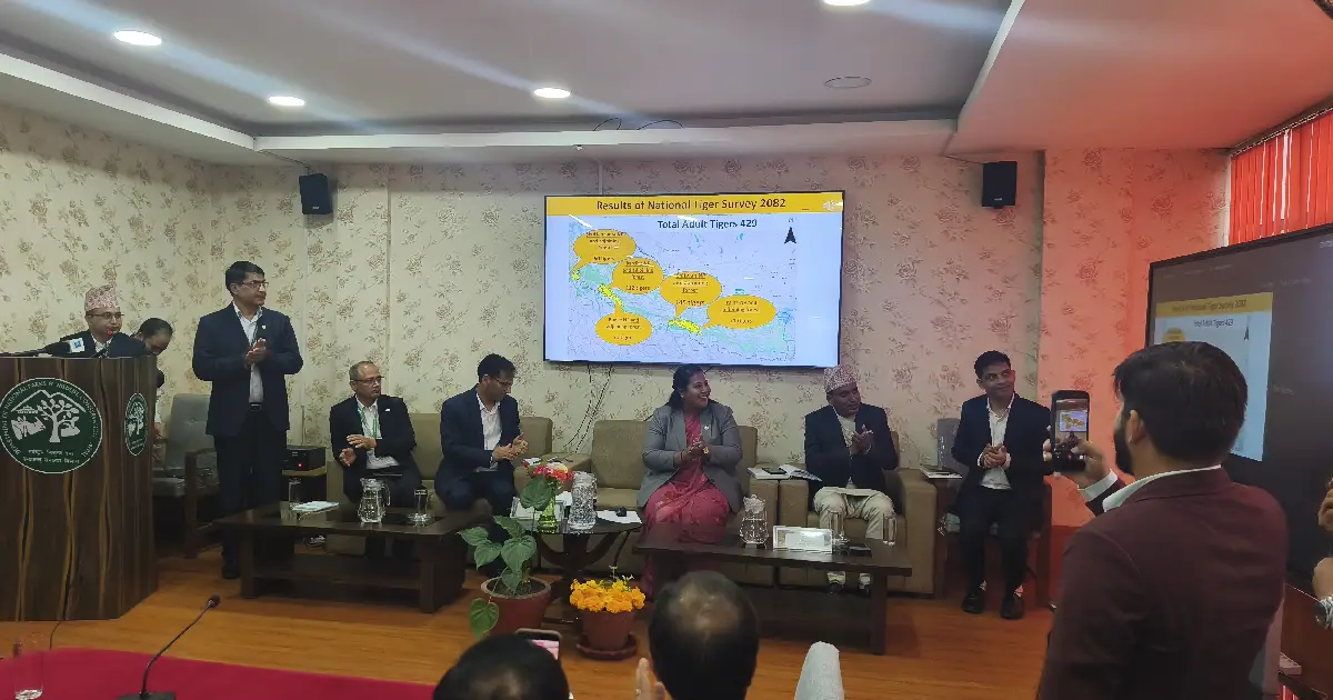 विश्व बाघ दिवसमा नेपालमा बाघको संख्या बढेर ४२९ पुग्यो चितवन राष्ट्रिय निकुञ्जमा सबैभन्दा बढी १४५
