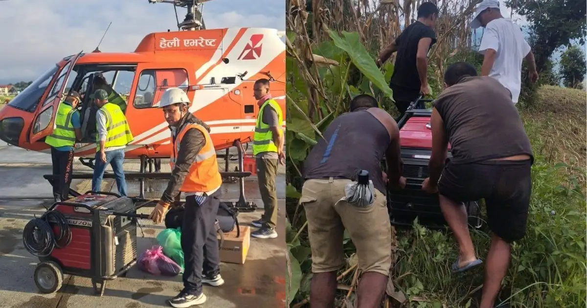 बाढीपहिरोका कारण १५२ दूरसञ्चार केन्द्र प्रभावित, हेलिकोप्टरमार्फत पठाइयो उपकरण 