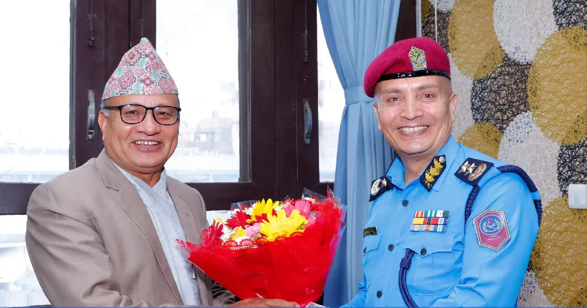 प्रमुख निर्वाचन आयुक्त र प्रहरी महानिरीक्षक भेट, स्वच्छ र भयरहित निर्वाचन सुरक्षामा छलफल