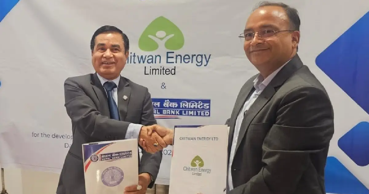 हुग्दीखोला जलविद्युत आयोजना निर्माणका लागि नेपाल बैंक र चितवन ऊर्जाबीच ५१ करोड ५१ लाखको ऋण सम्झौता