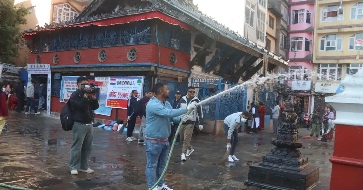 तरुण दलको ७४औँ स्थापना दिवस : संकटा मन्दिर परिसरमा सरसफाइ र कम्बल वितरण